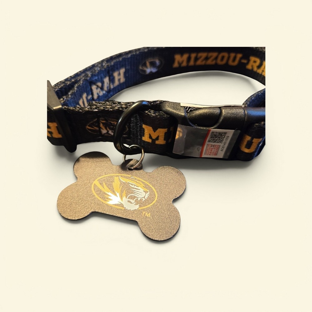 NWT‎ Missouri Tigers Mizzou Dog Collar Adjustable Black Gold NCAA
